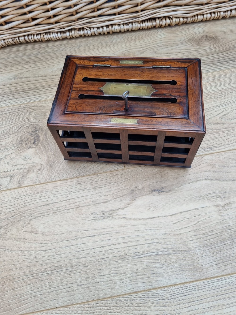 SUPERB ORIGINAL REGENCY ROSEWOOD LETTER BOX C1830