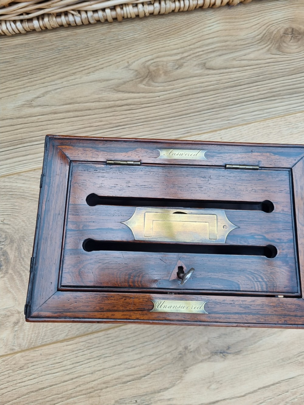 SUPERB ORIGINAL REGENCY ROSEWOOD LETTER BOX C1830 View II