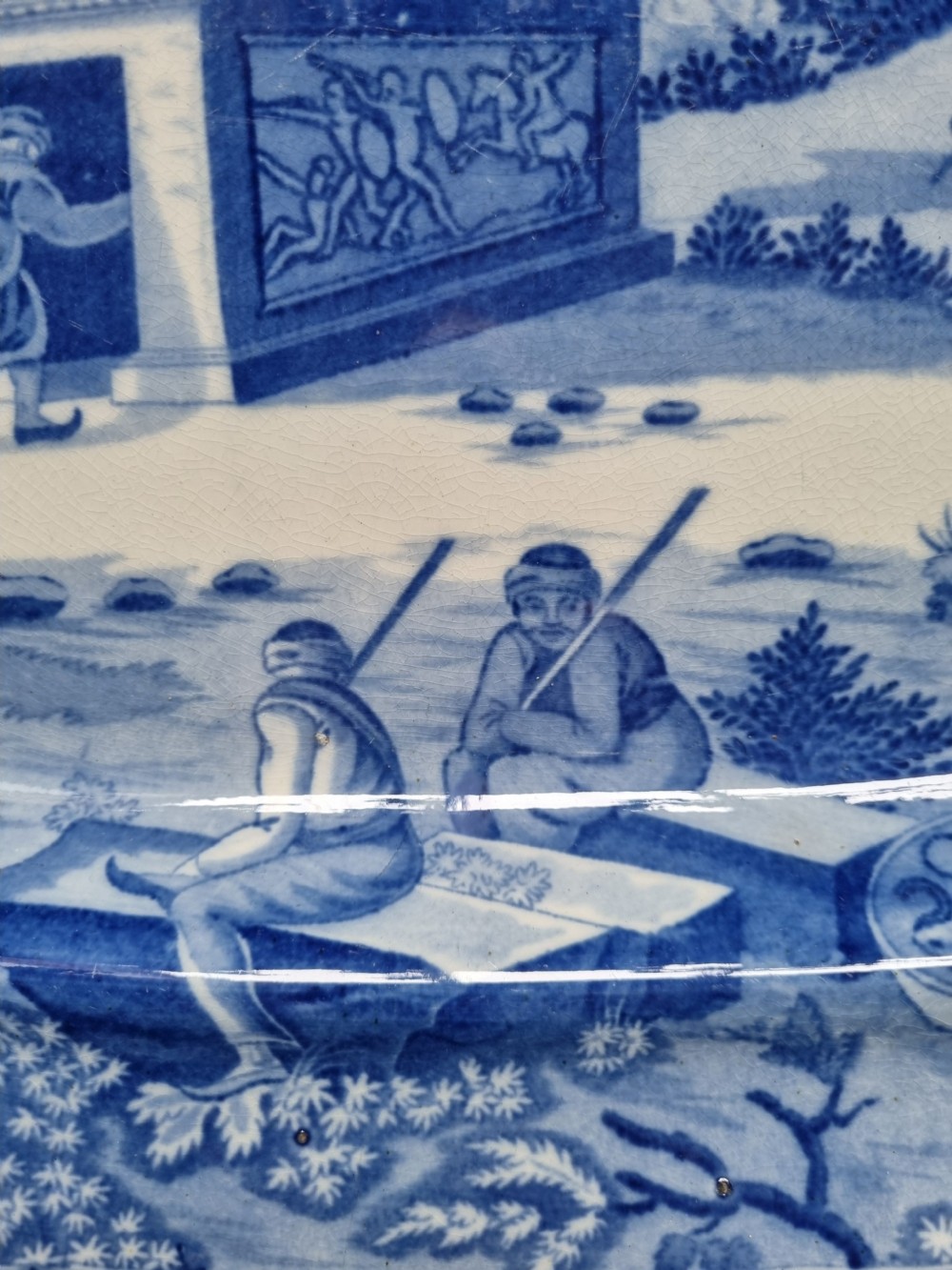 LARGE PERFECT SPODE BLUE AND WHITE CARAMANIAN PLATTER View IV