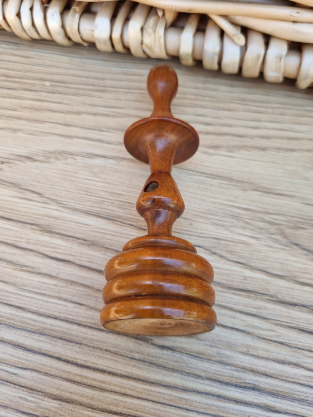 ANTIQUE BOXWOOD TAPER STICK IN THE FORM OF A 17THC CANDLESTICK View II