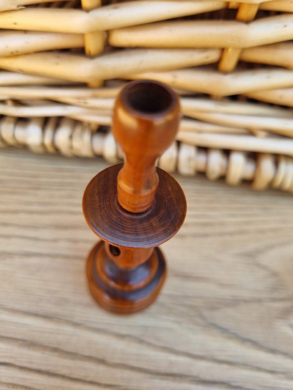 ANTIQUE BOXWOOD TAPER STICK IN THE FORM OF A 17THC CANDLESTICK View III
