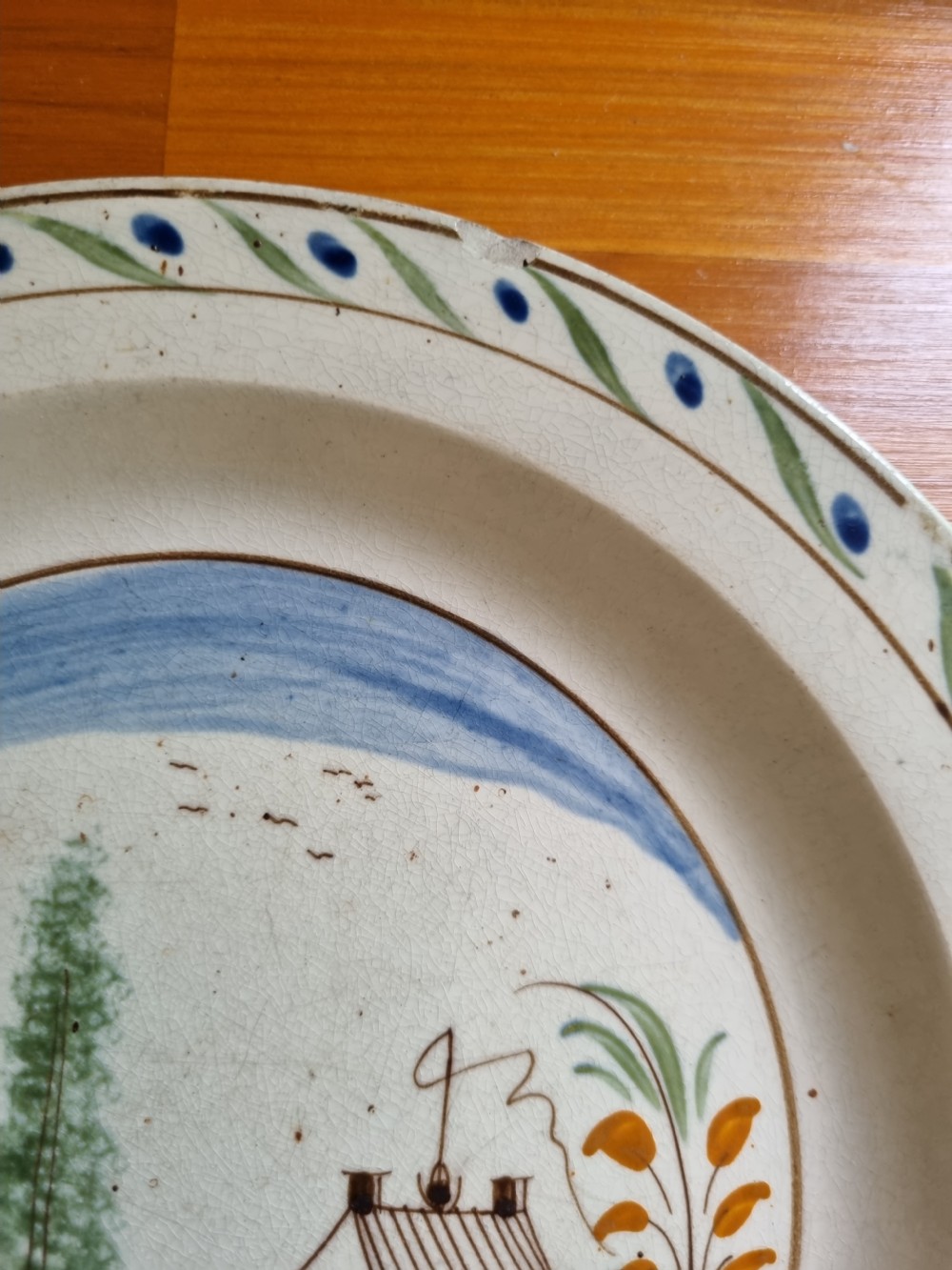 LATE 18THC NAIVE PEARLWARE PLATE View II