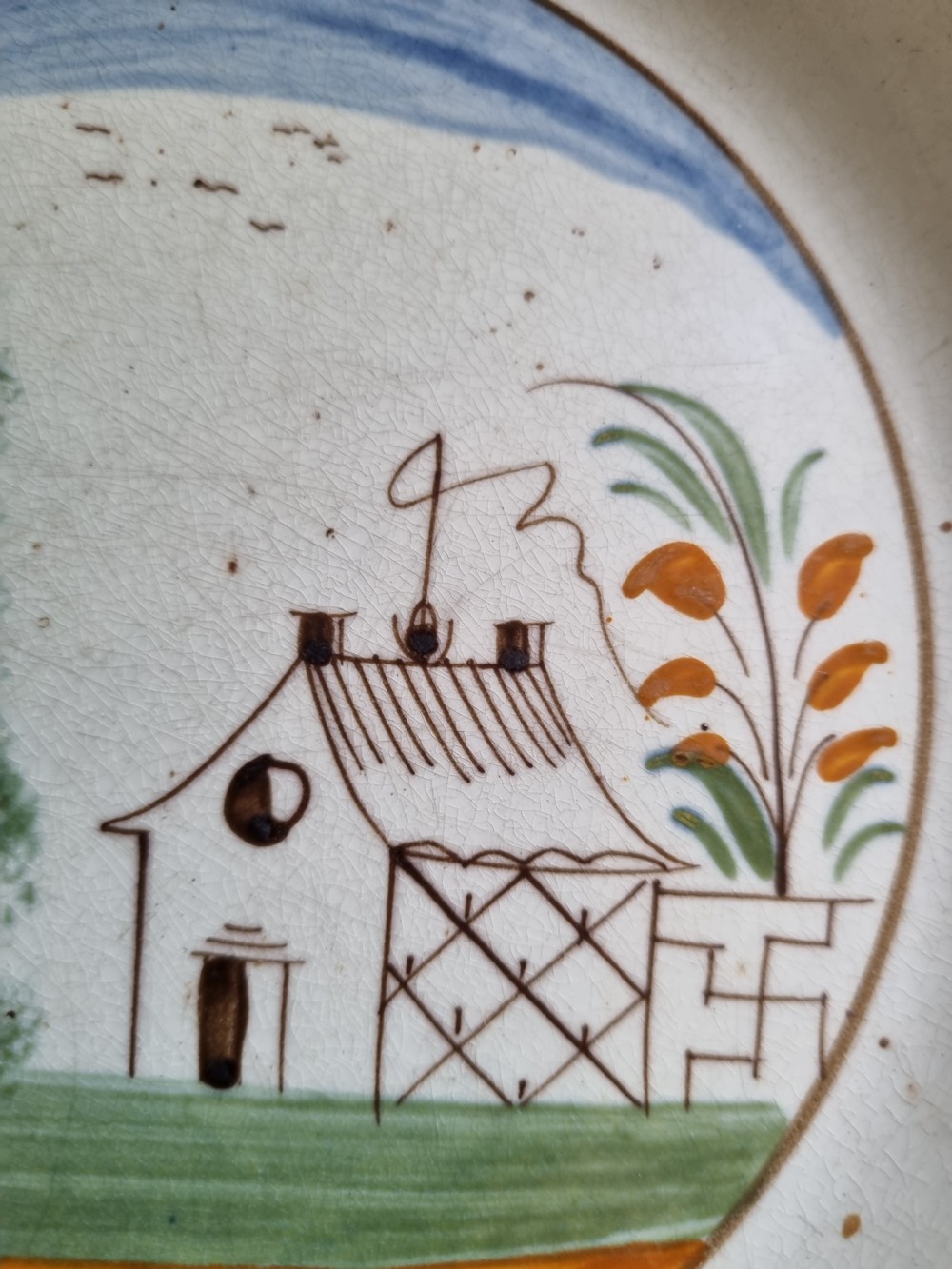 LATE 18THC NAIVE PEARLWARE PLATE View III