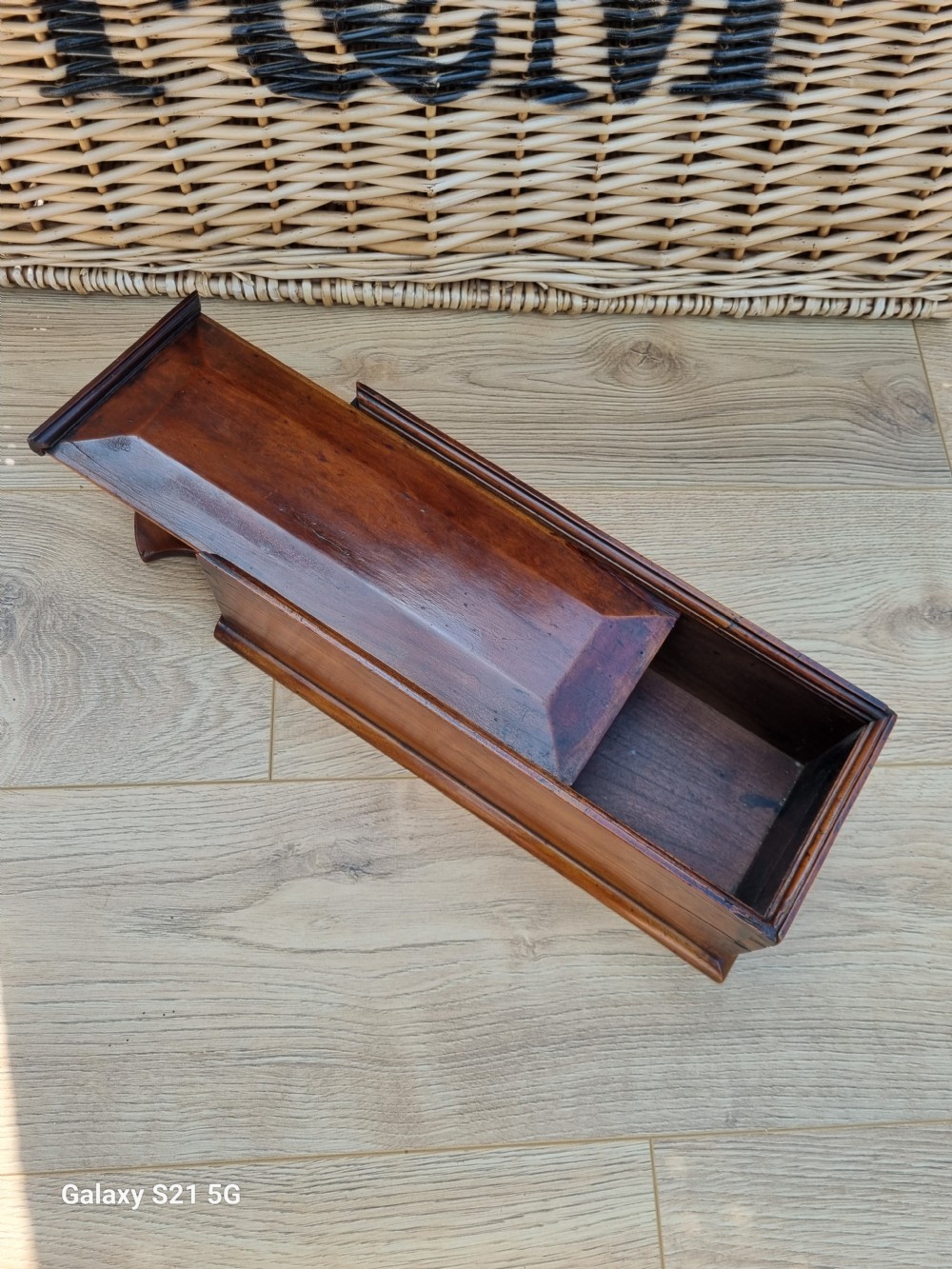 GEORGIAN SOLID YEW WOOD CANDLE BOX View III