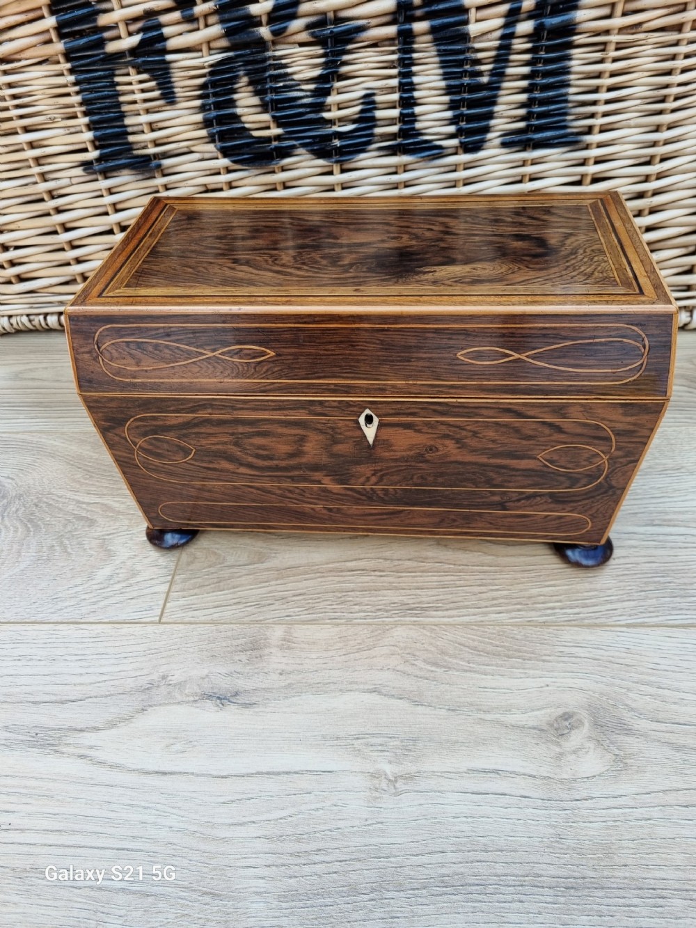 REGENCY  INLAID COROMANDEL LARGE TEA CADDY C1820
