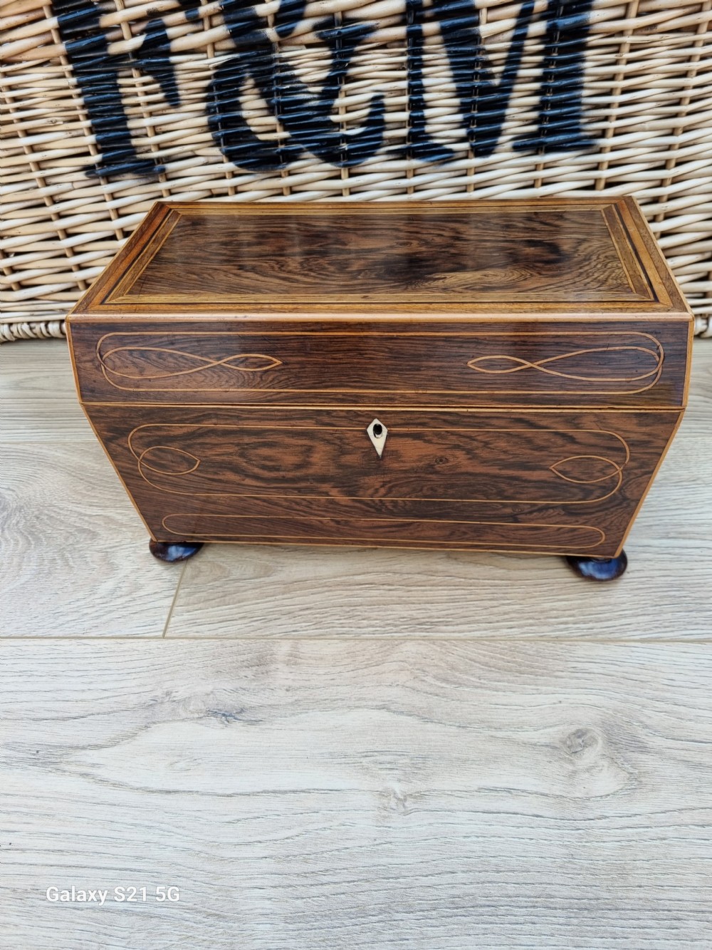 REGENCY  INLAID COROMANDEL LARGE TEA CADDY C1820 View VII