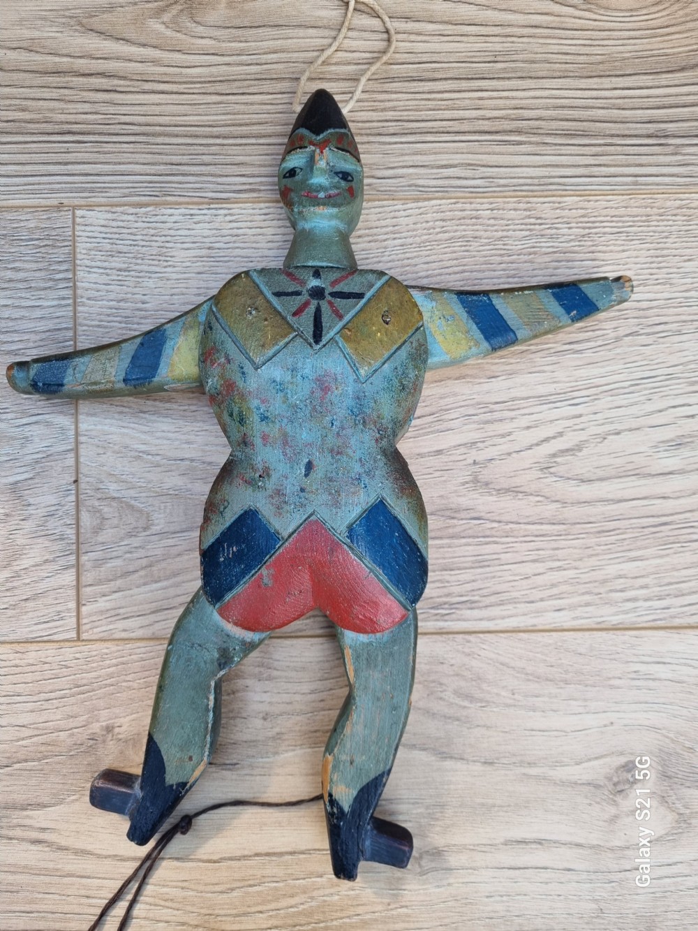RARE COMPLETE 19THC WOODEN DANCING PUPPET  View IV