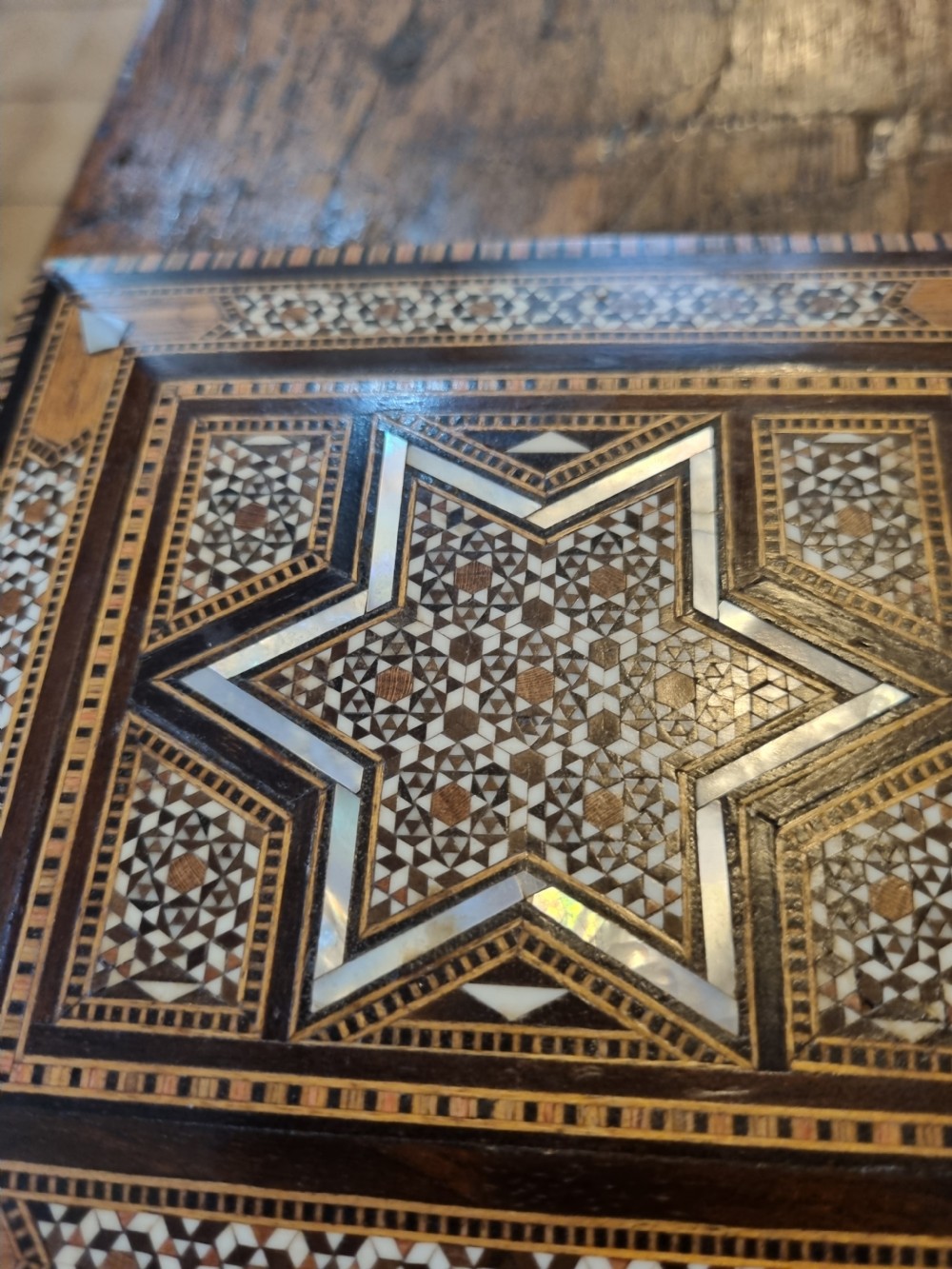 SUPER E.20THC INLAID CARD BOX IN OLIVEWOOD ,MOTHER OF PEARL ETC SYRIAN  View IV