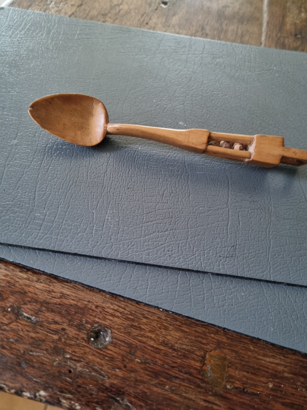 A SMALL ANTIQUE SYCAMORE WELSH LOVE SPOON . View IV