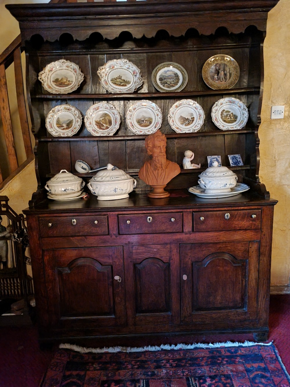 RARE MID 18THC SMALL LLANRWST OAK DRESSER AND RACK 138CMSL View II