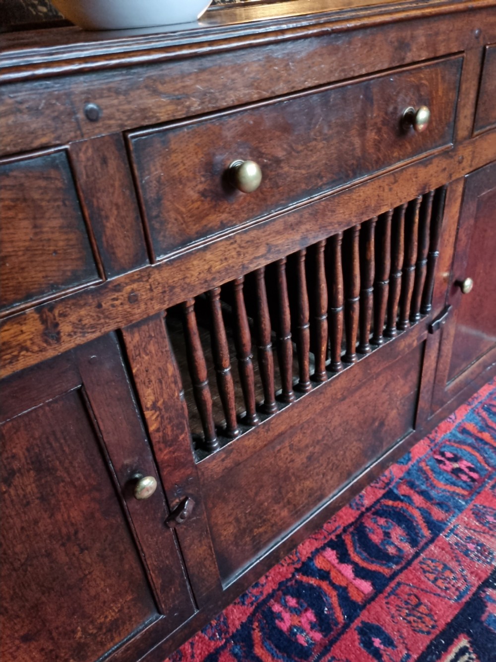  MID 18THC  OAK WELSH DRESSER BASE WITH UNIQUE FOOD CUPBOARD View III