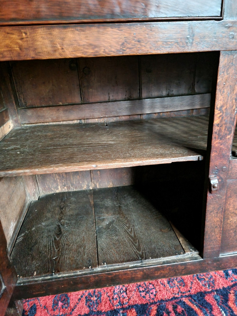  MID 18THC  OAK WELSH DRESSER BASE WITH UNIQUE FOOD CUPBOARD View V