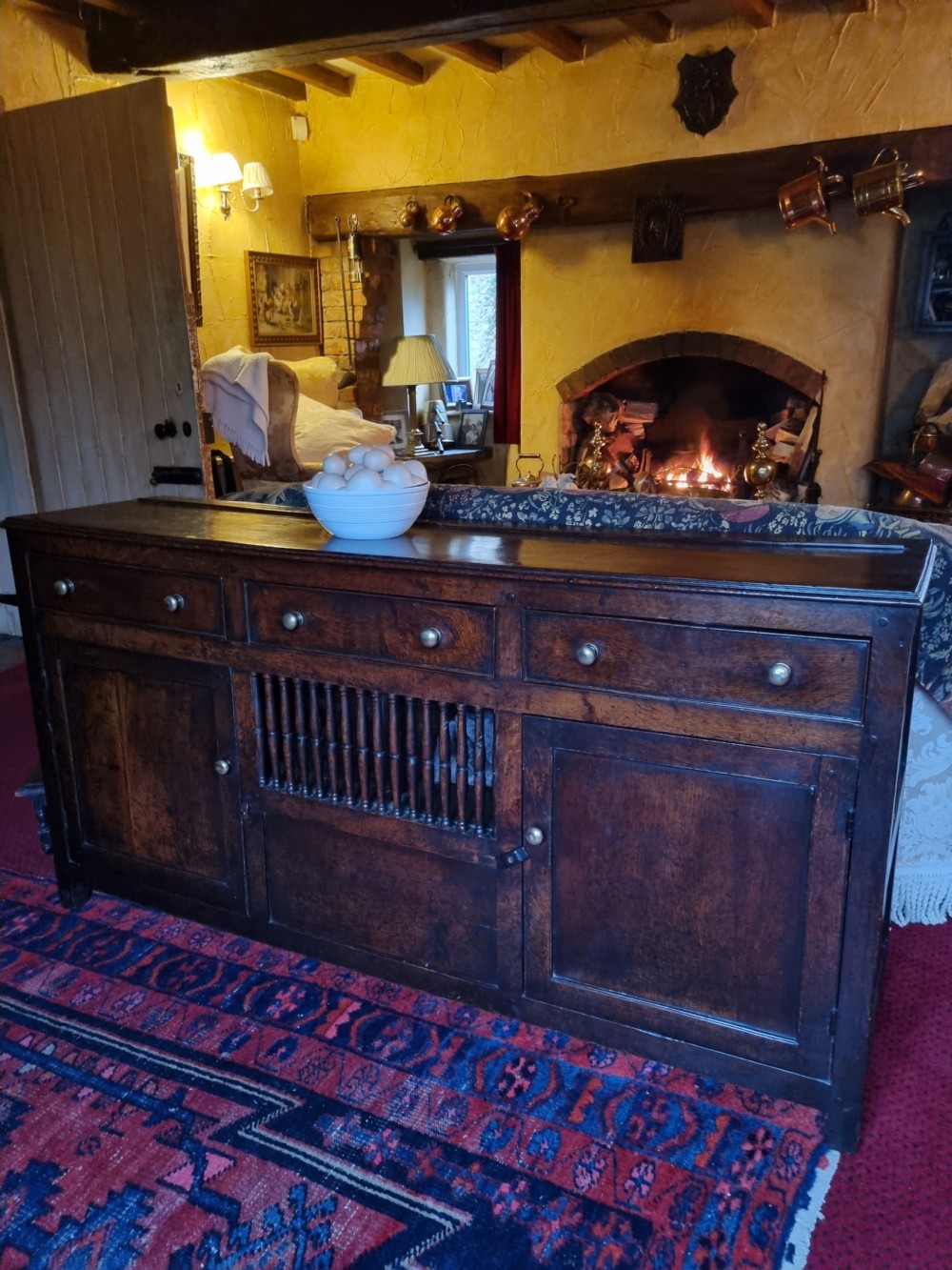  MID 18THC  OAK WELSH DRESSER BASE WITH UNIQUE FOOD CUPBOARD View VIII