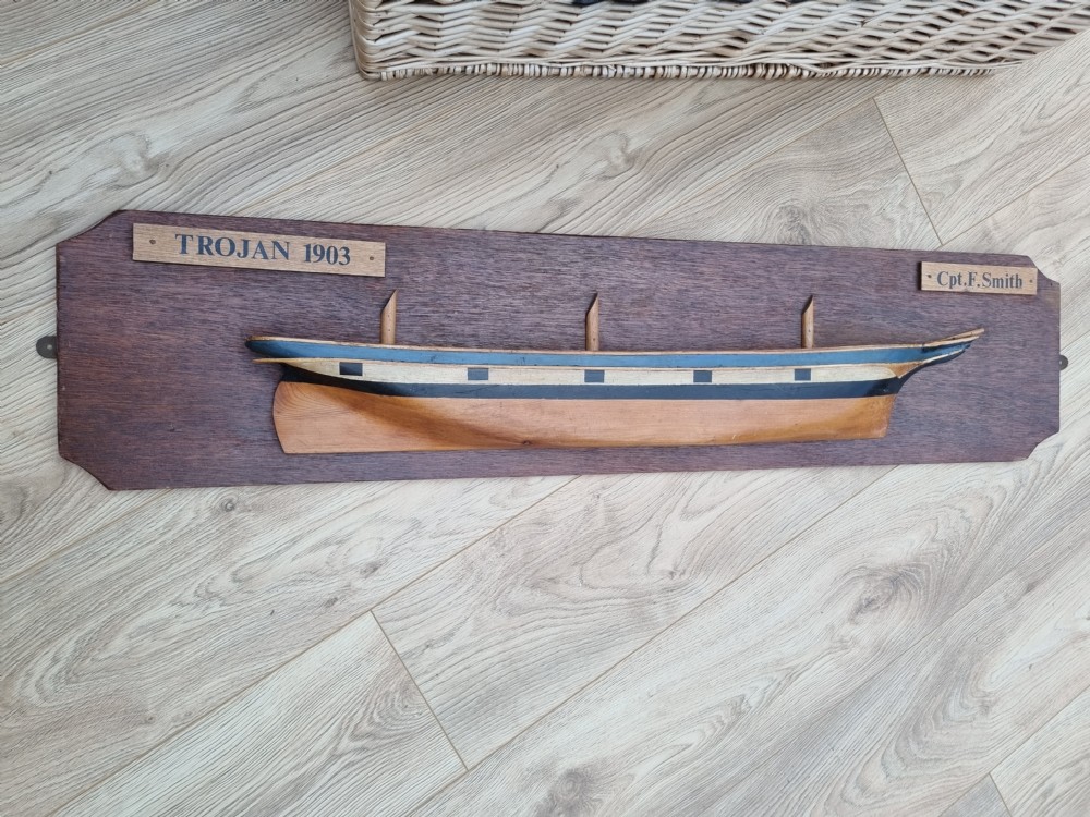 A LARGE DATED HALF BLOCK MODEL OF A SAILING SHIP  View II