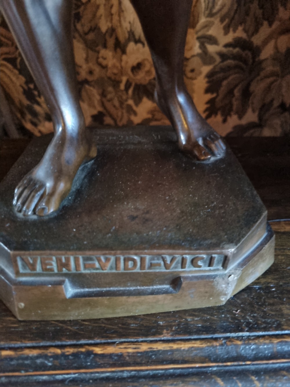 WONDERFUL 19THC LARGE BRONZE FIGURE OF A NAKED GLADIATOR  View IV