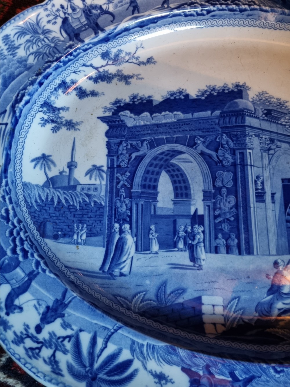  MASSIVE 19THC SPODE OVAL  CARAMANIAN MEAT PLATE  View III