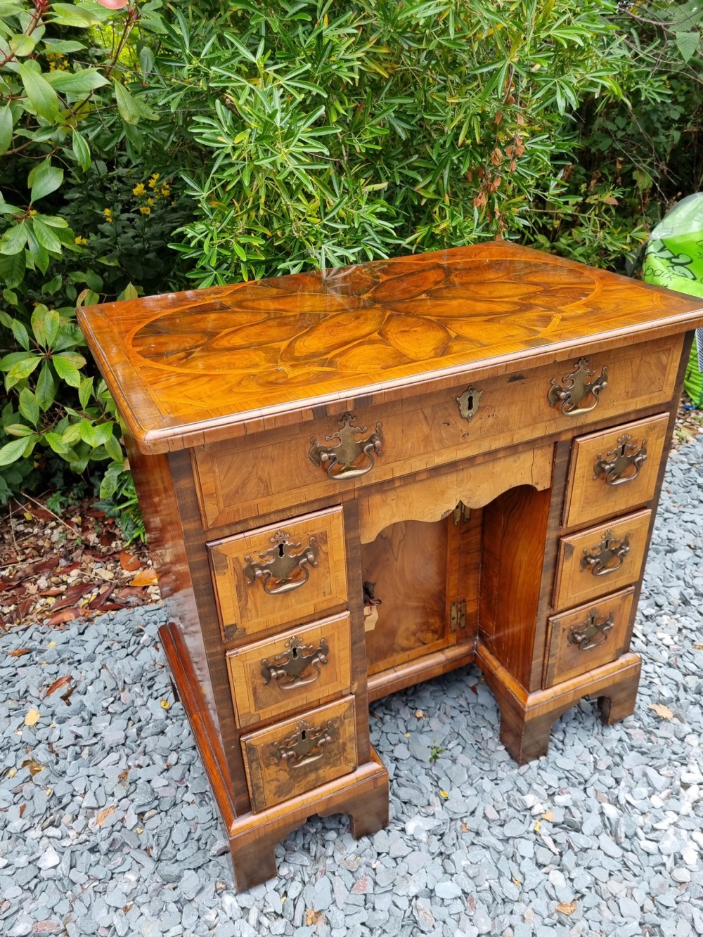 L17THC/E18THC SMALL WALNUT OYSTER VENEERED KNEEHOLE DESK View XII