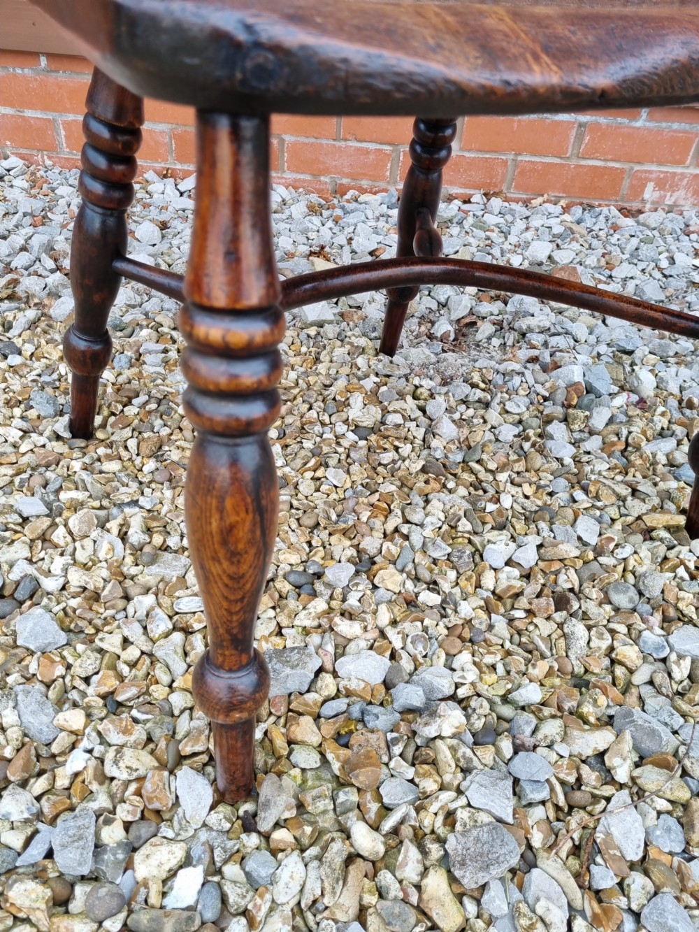 GOOD LARGE YEWTREE CRINOLINE STRETCHER WINDSOR ARMCHAIR
 View IV