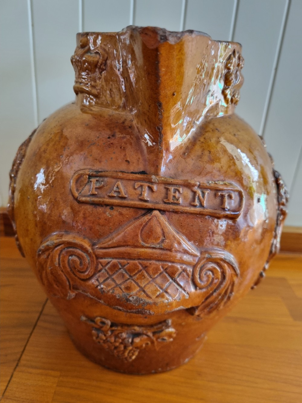 SCARCE L18THC/E19THC MASSIVE STONEWARE JUG (PATENT) View III