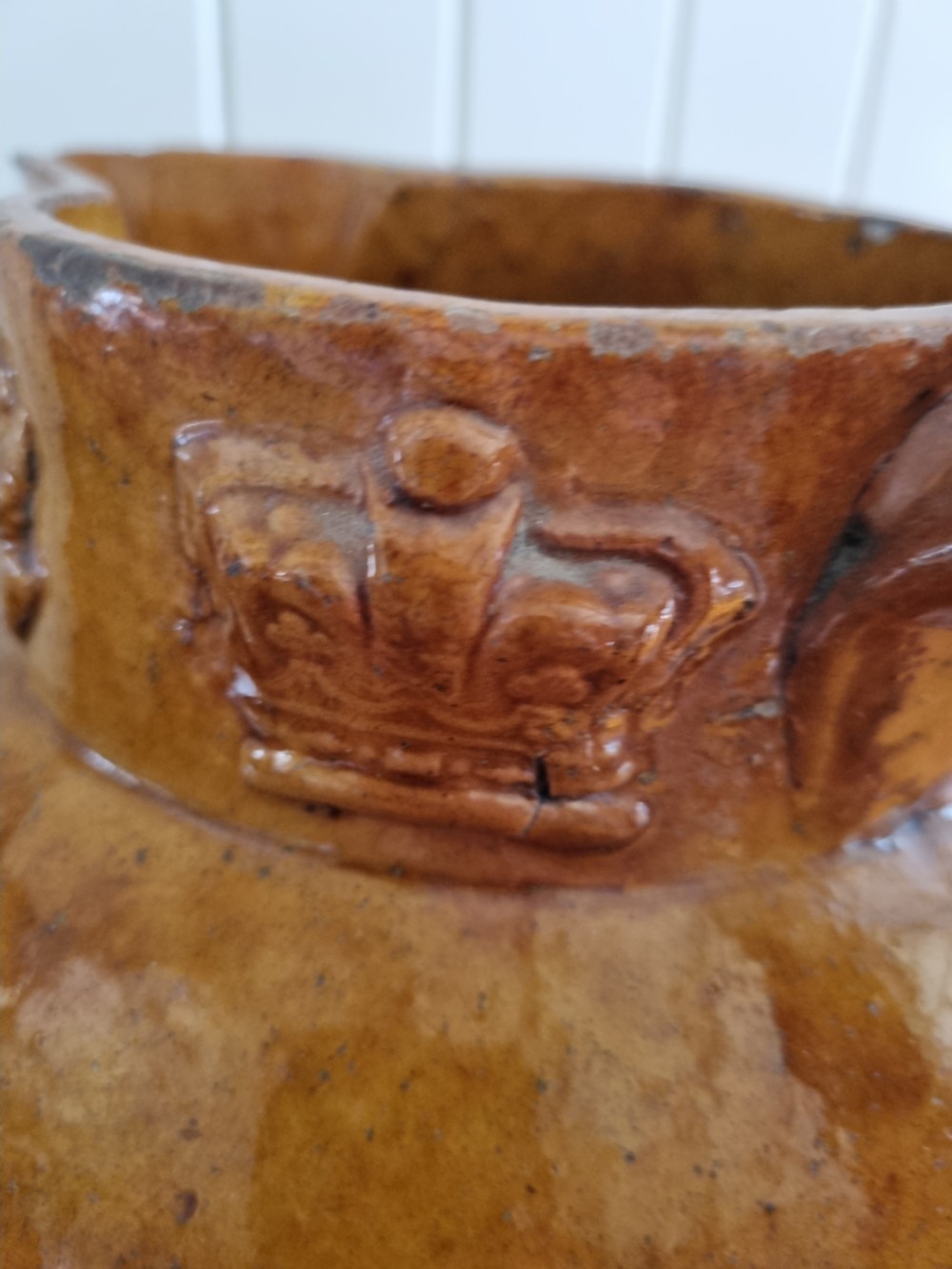 SCARCE L18THC/E19THC MASSIVE STONEWARE JUG (PATENT) View IV