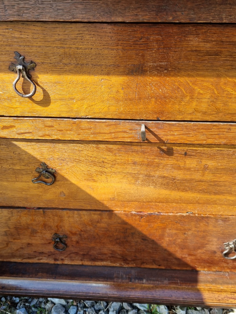 A GOOD 17THC OAK  EBONY AND VARIOUS WOODS 2 PART CHEST
 View IX