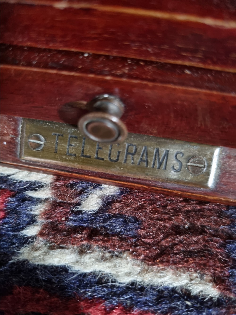 MAHOGANY AND BRASS COUNTRY HOUSE POST BOX View III