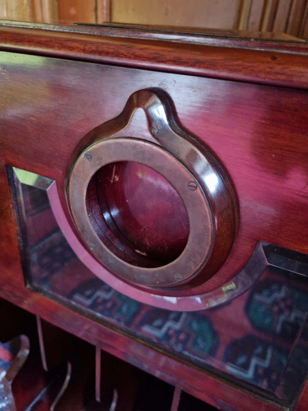 MAHOGANY AND BRASS COUNTRY HOUSE POST BOX View V