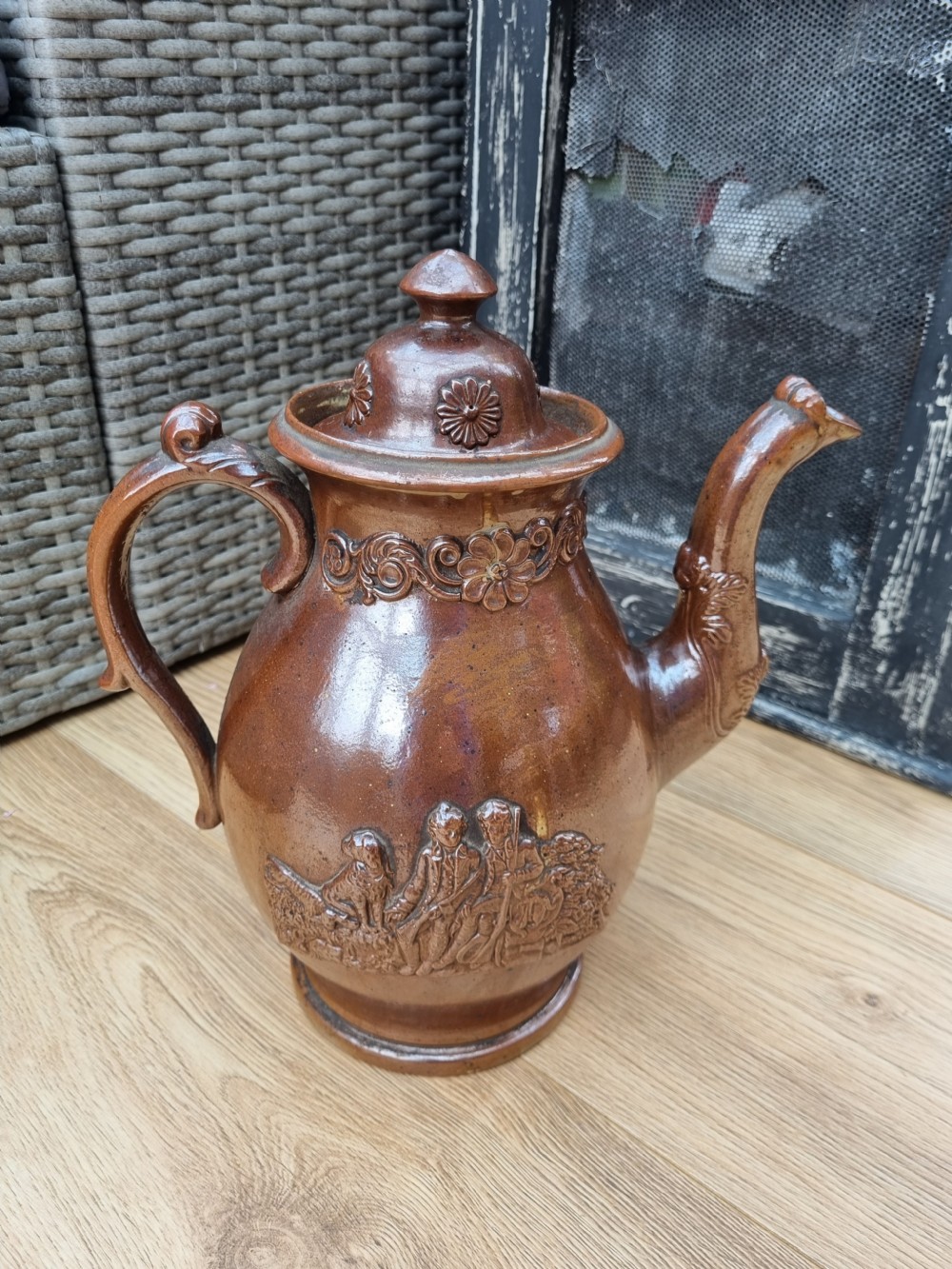 LARGE PERFECT L18THC STONEWARE COFFEE JUG. View VII