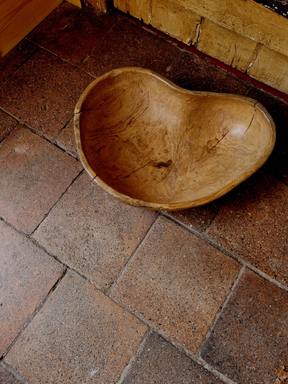 MASSIVE  DATED 1829  SWEDISH BIRCH MIXING BOWL  View IV