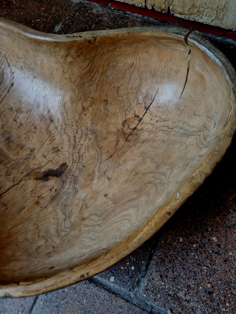MASSIVE  DATED 1829  SWEDISH BIRCH MIXING BOWL  View V
