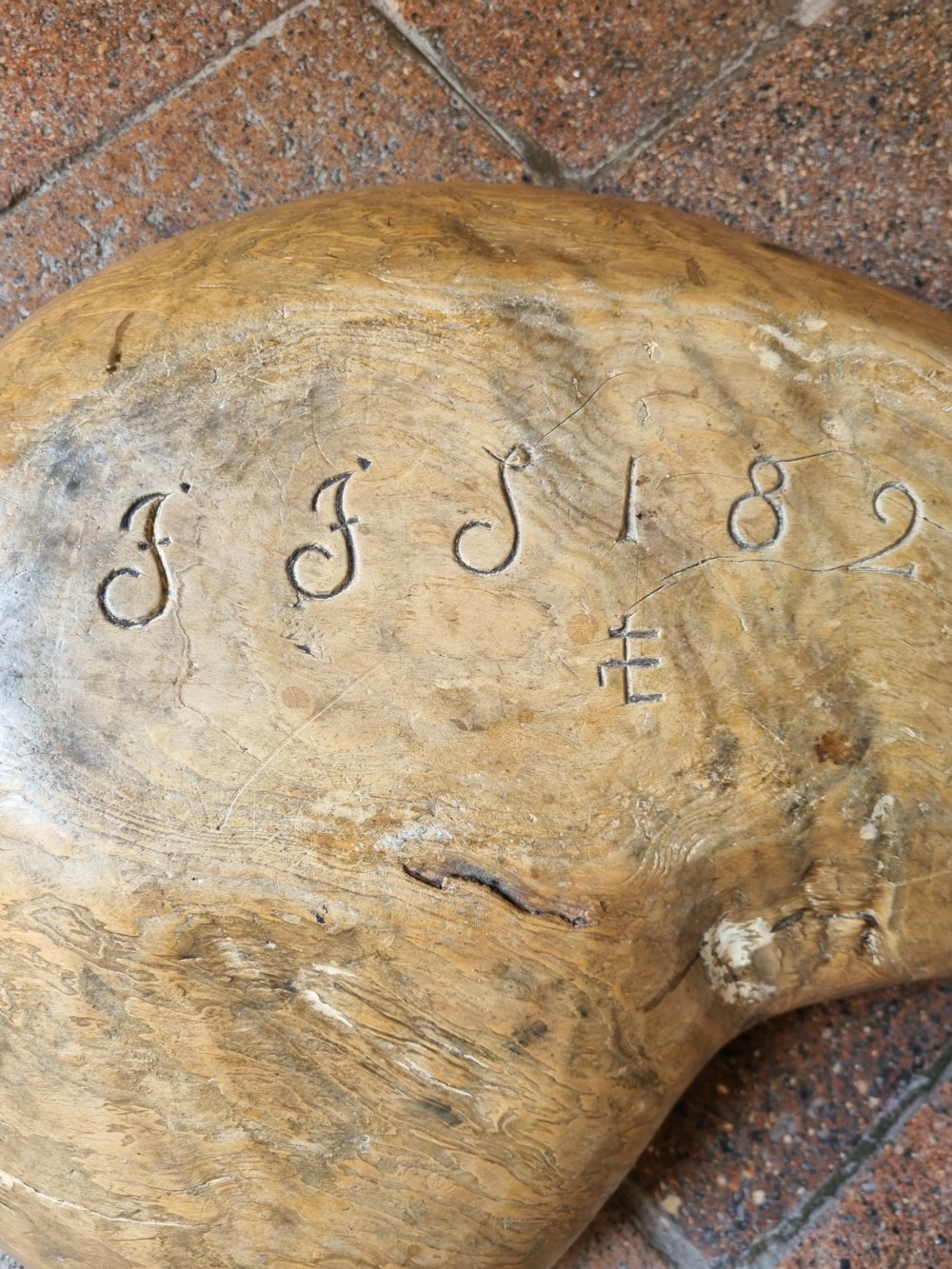 MASSIVE  DATED 1829  SWEDISH BIRCH MIXING BOWL  View VI
