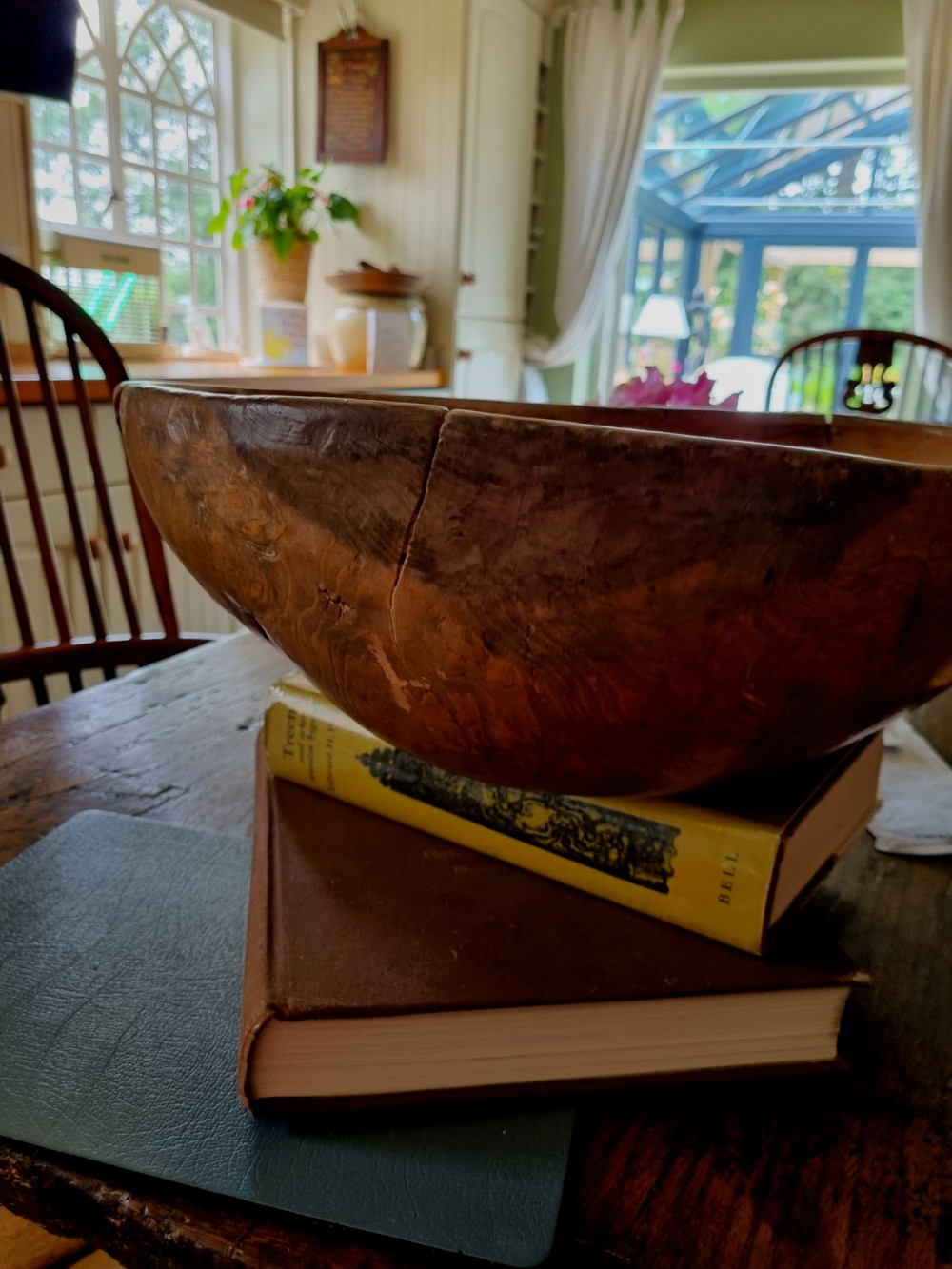 MASSIVE  DATED 1829  SWEDISH BIRCH MIXING BOWL  View VII