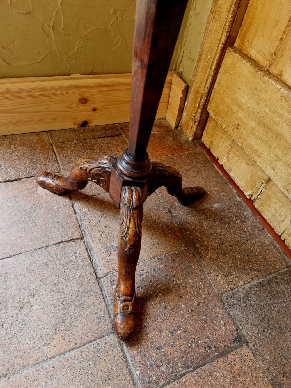 AN EARLY ORIGINAL 18THC WALNUT 