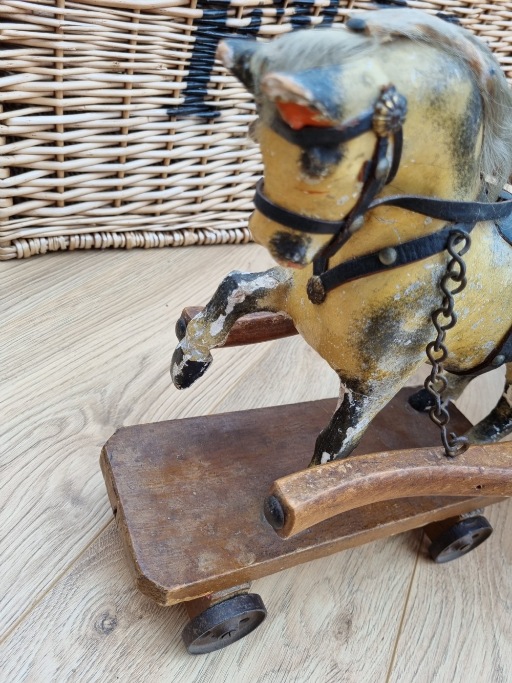 19THC LARGE TOY HORSE AND CART View IV