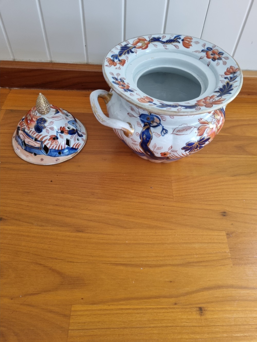 MASONS IRONSTONE POT POURRI VASE  View II