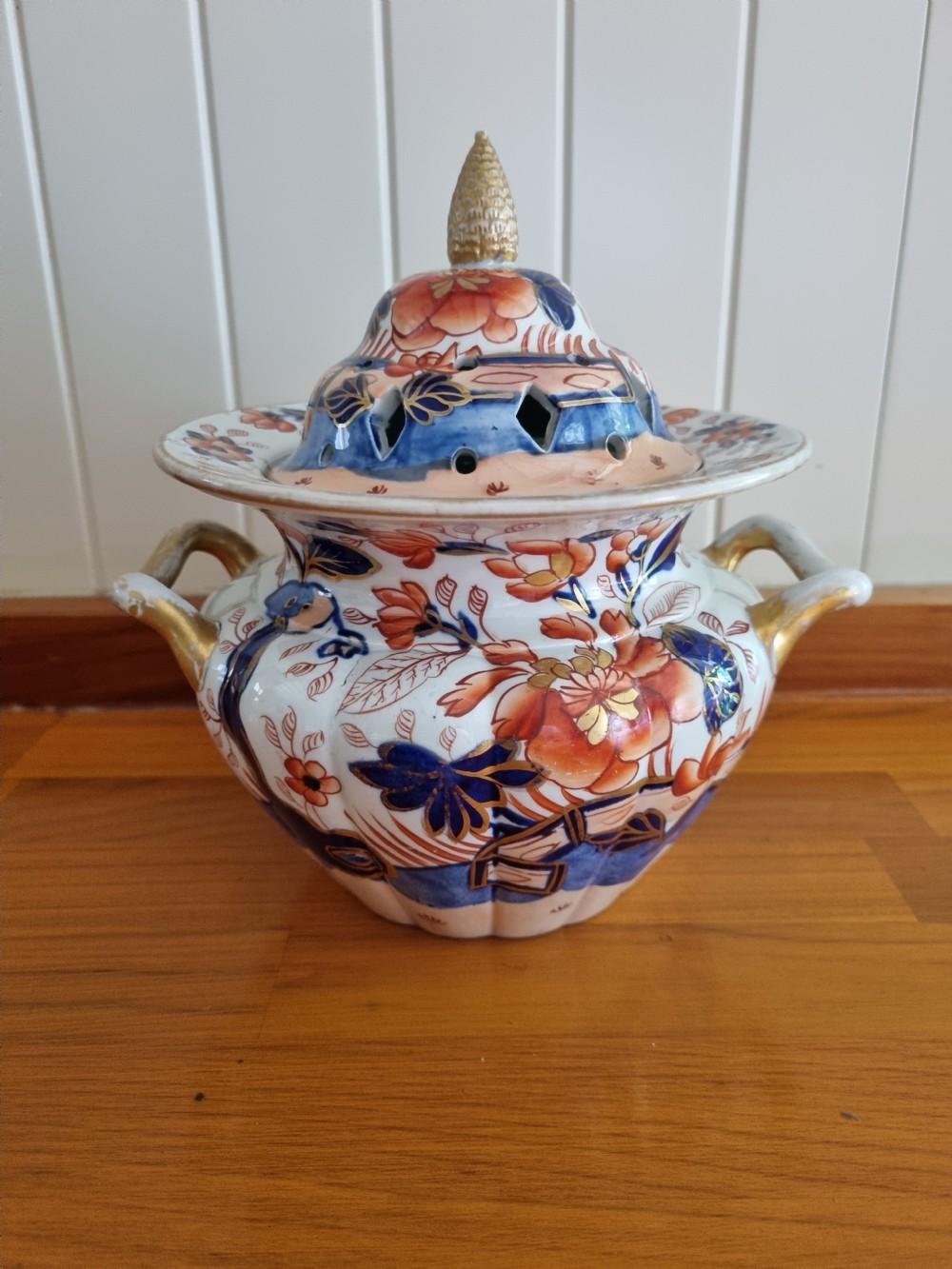 MASONS IRONSTONE POT POURRI VASE  View V