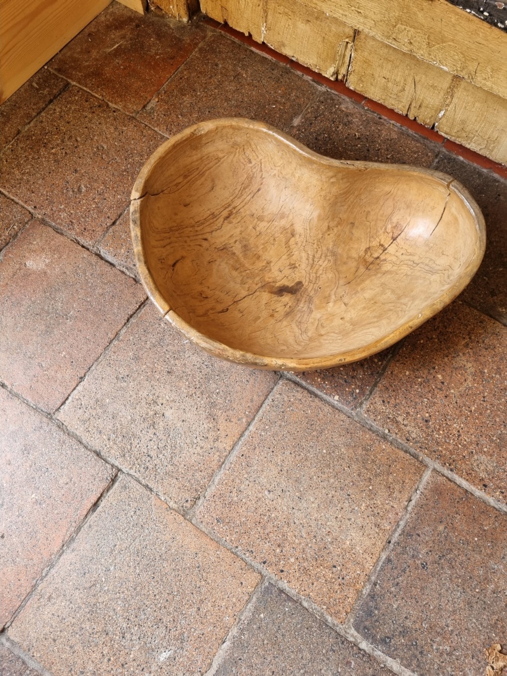 MASSIVE  DATED 1829  SWEDISH BIRCH MIXING BOWL 