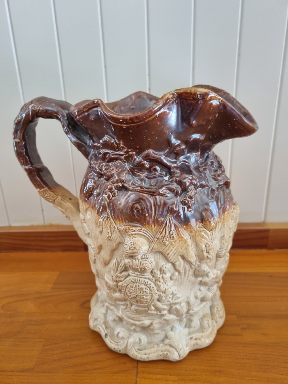 E 19C LARGE STONEWARE JUG BY STEPHEN GREEN LAMBETH
