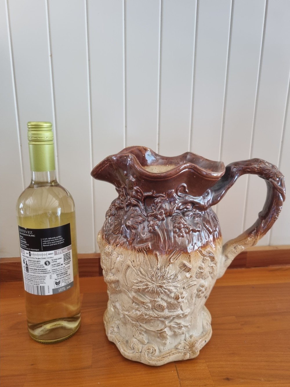 E 19C LARGE STONEWARE JUG BY STEPHEN GREEN LAMBETH View VII