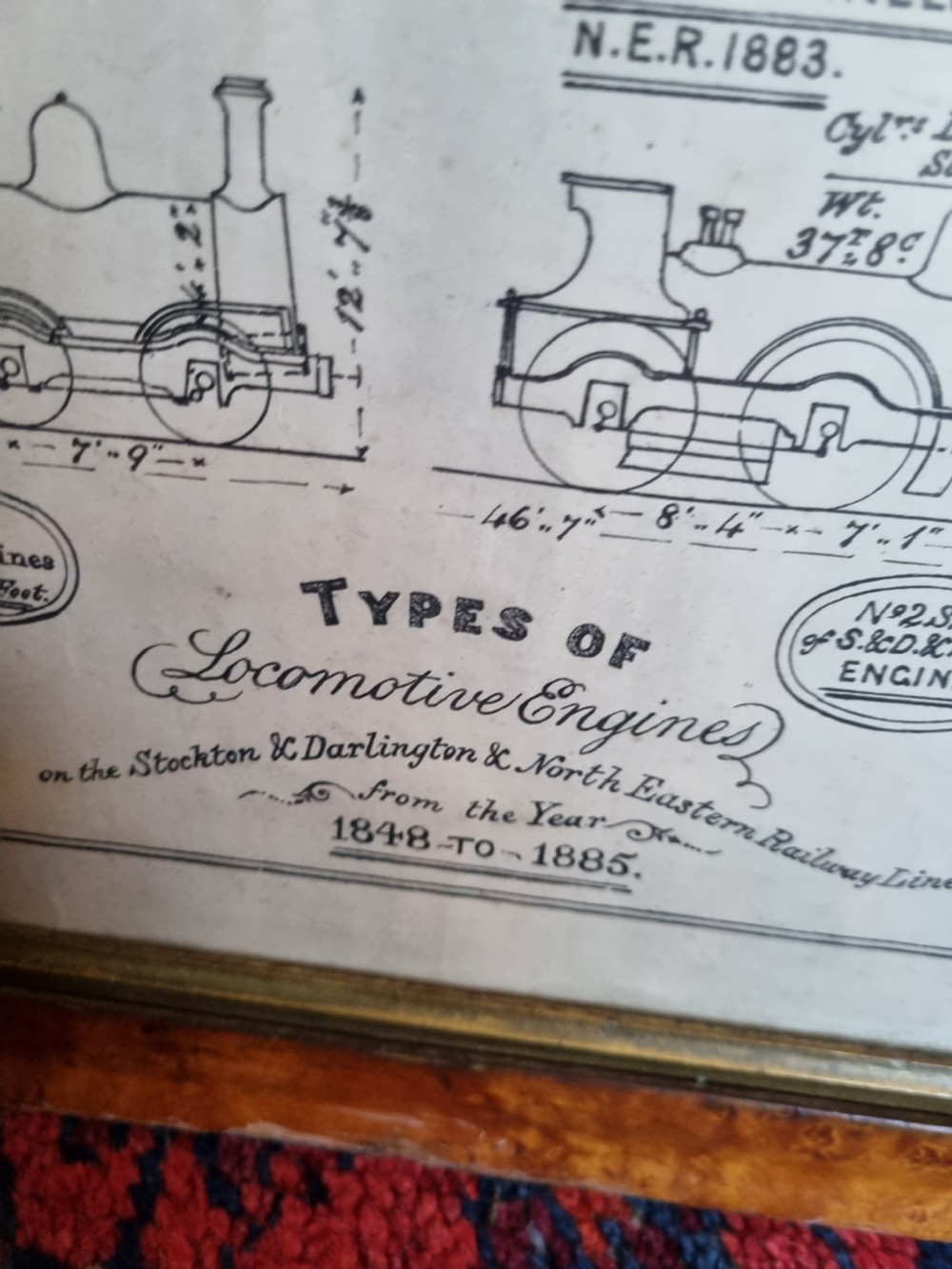 RAILWAY POSTER OF 19THC STEAM ENGINES . View II