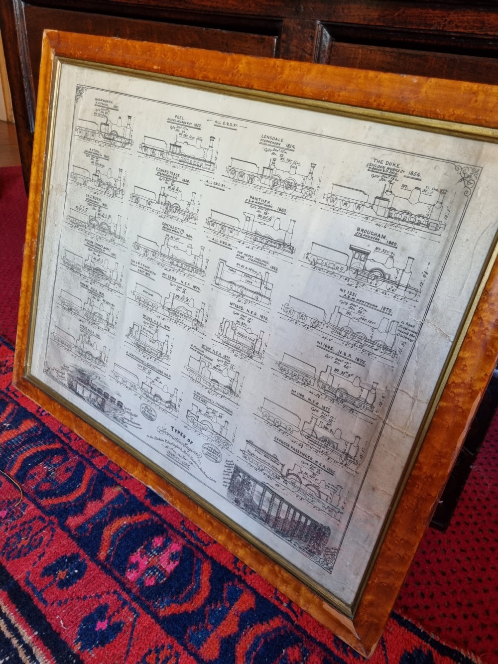 RAILWAY POSTER OF 19THC STEAM ENGINES . View VI