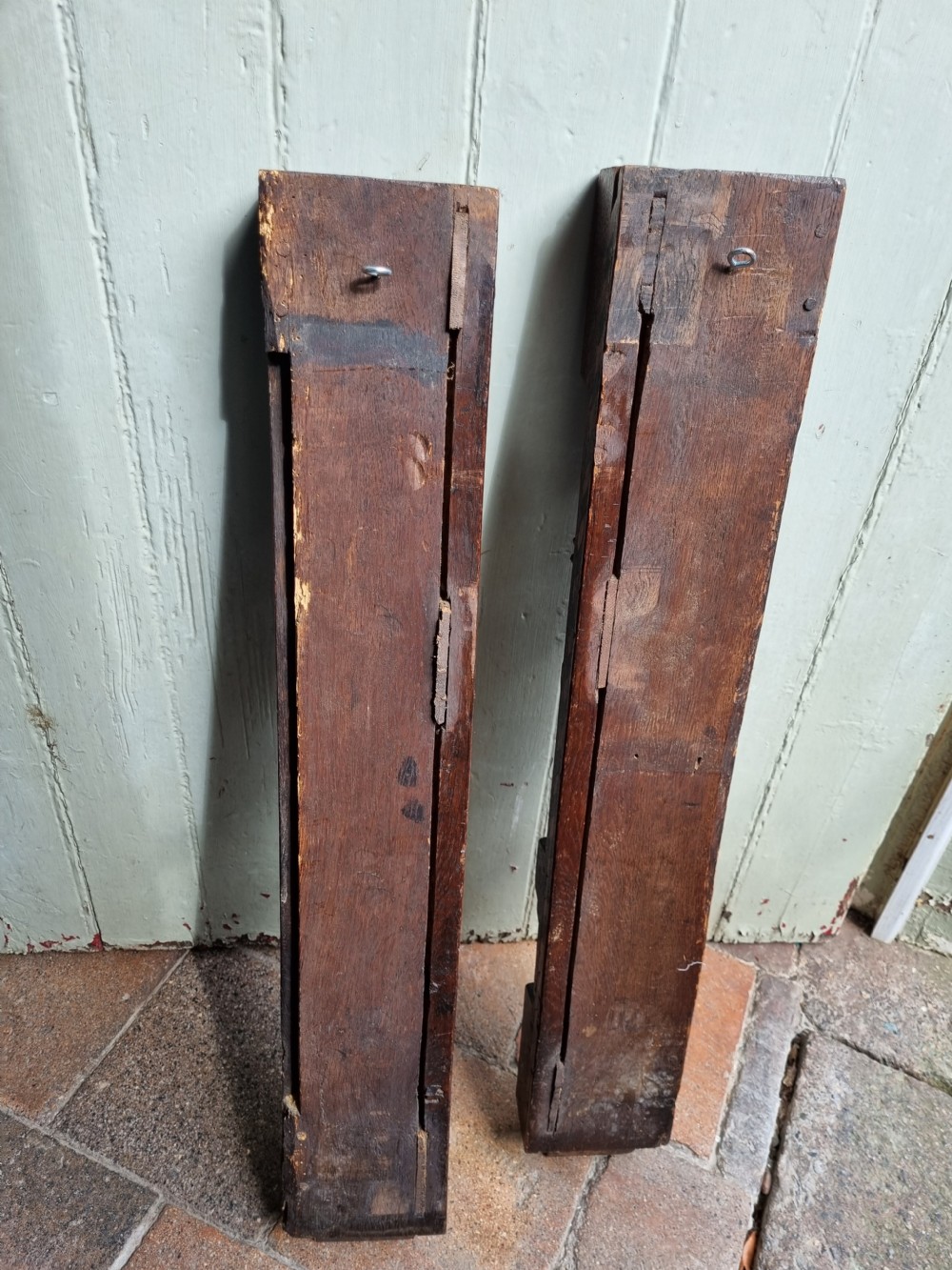 LARGE PAIR OF DATED OAK CARYATIDS 1624 View VI