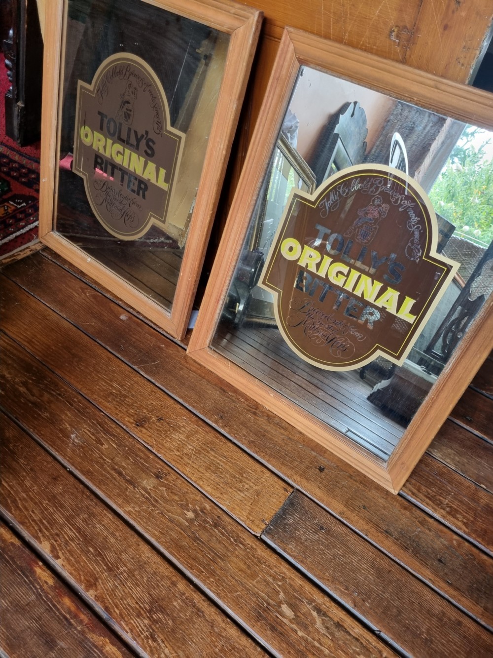 2 VINTAGE TOLLY COLLBOLD BITTER MIRRORS  View III