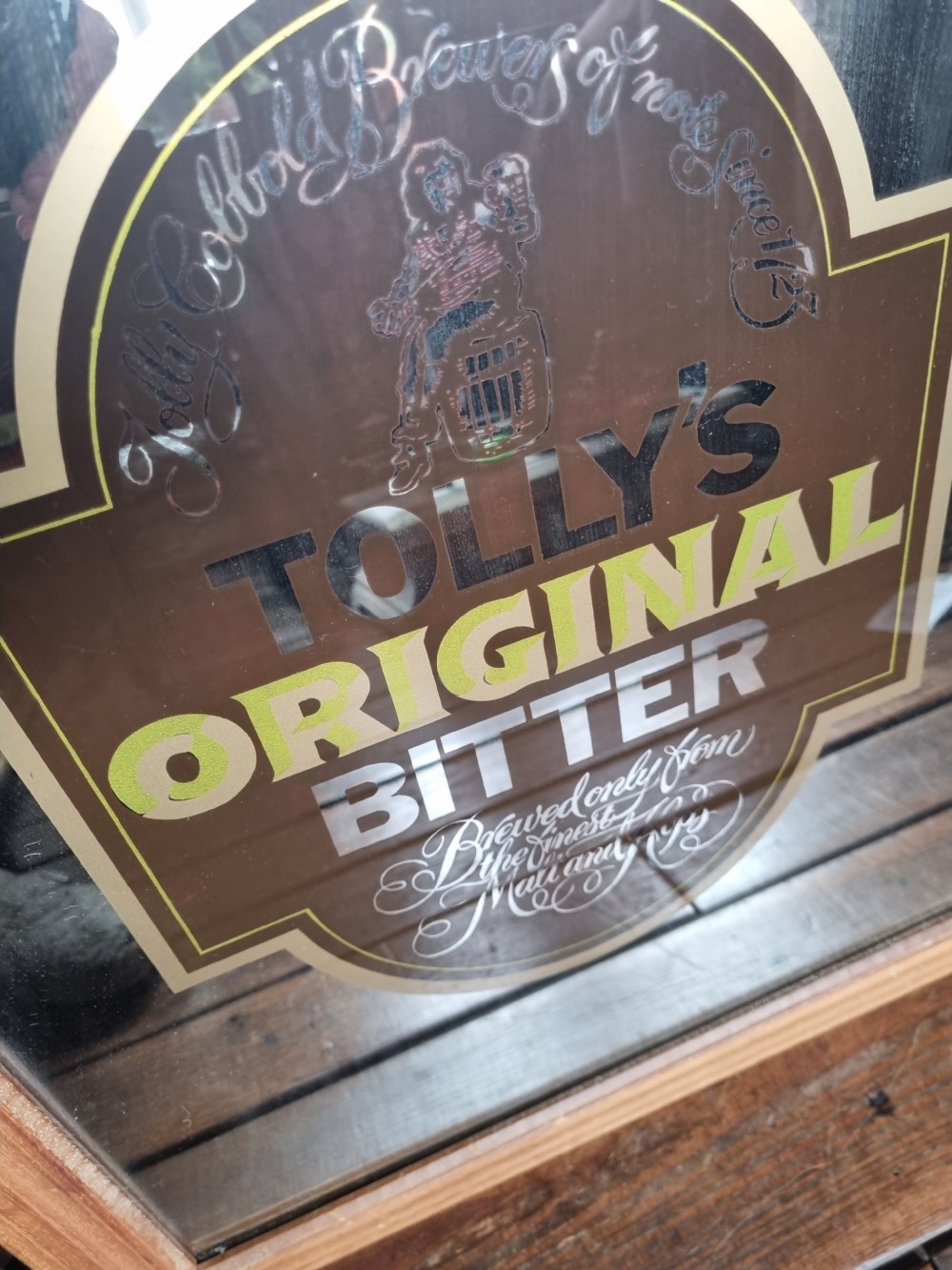 2 VINTAGE TOLLY COLLBOLD BITTER MIRRORS  View V