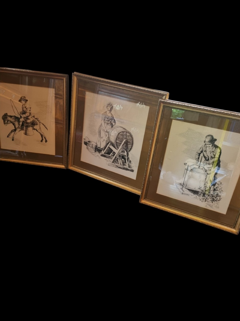 3 LARGE 19THC PRINTS OF RURAL FARMING LIFE (MILK)