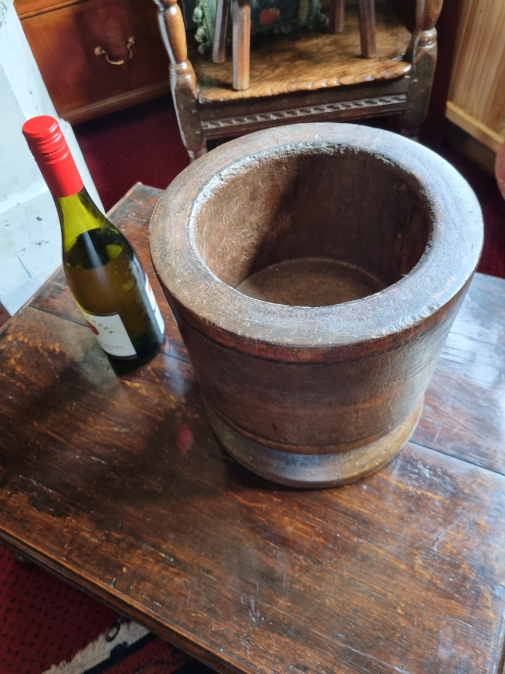 ANTIQUE MASSIVE TREEN PESTLE View III