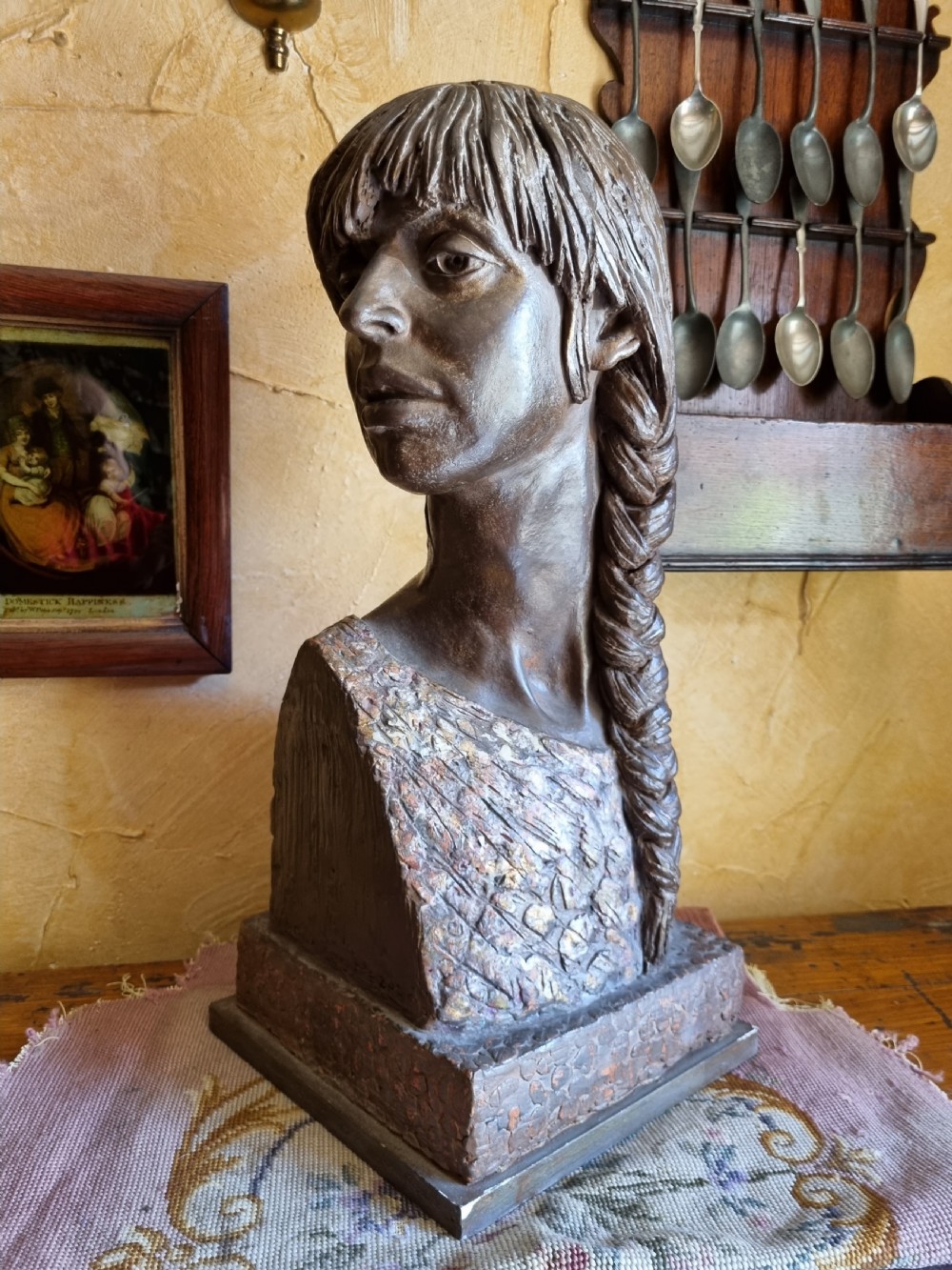 A LARGE TERRACOTA BUST OF 