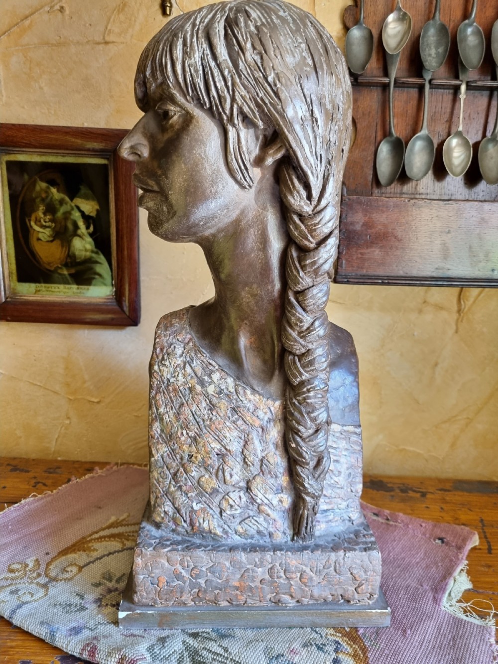 A LARGE TERRACOTA BUST OF 