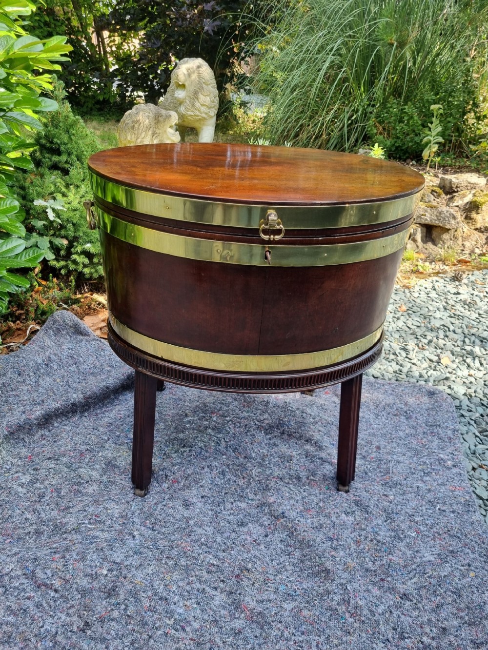  MID 18THC LARGE COUNTRY HOUSE MAHOGANY WINE COOLER
