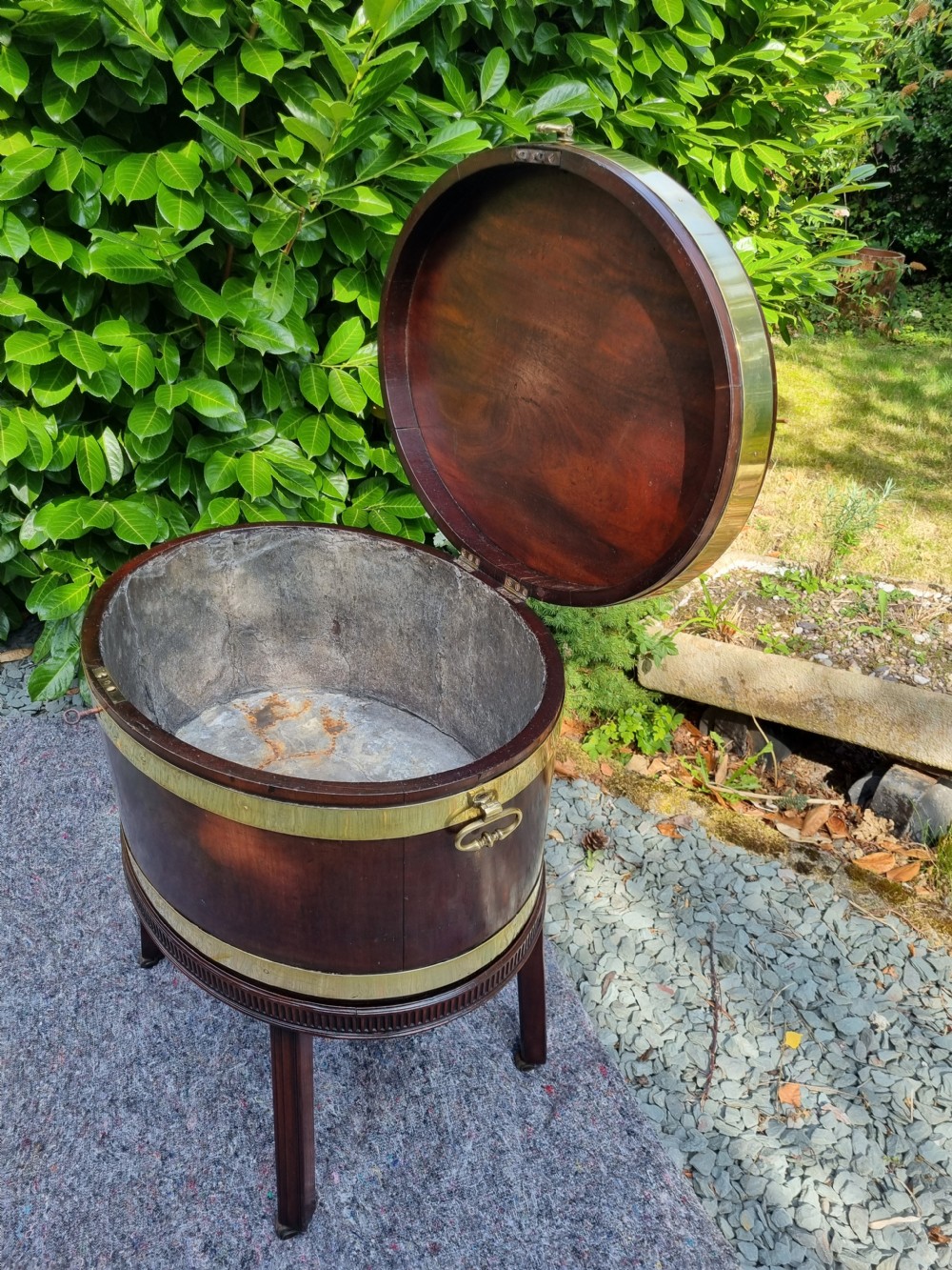  MID 18THC LARGE COUNTRY HOUSE MAHOGANY WINE COOLER View VIII